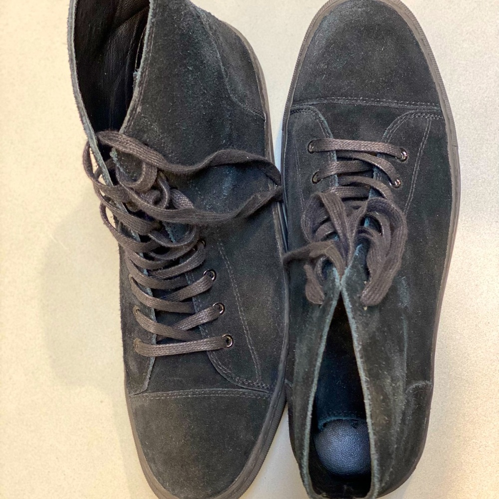 All Saints black suede sneakers